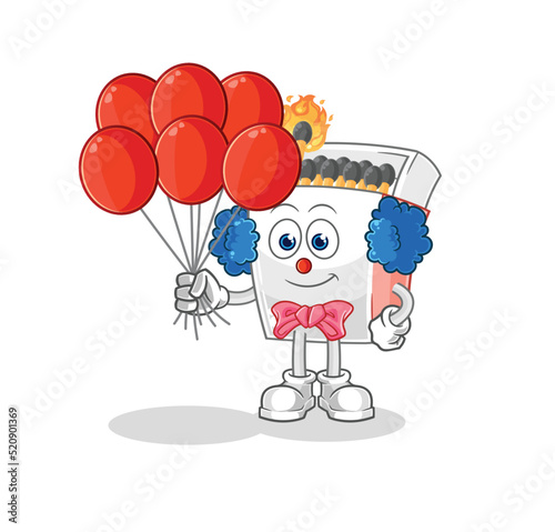 matchbox clown with balloons vector. cartoon character © dataimasu