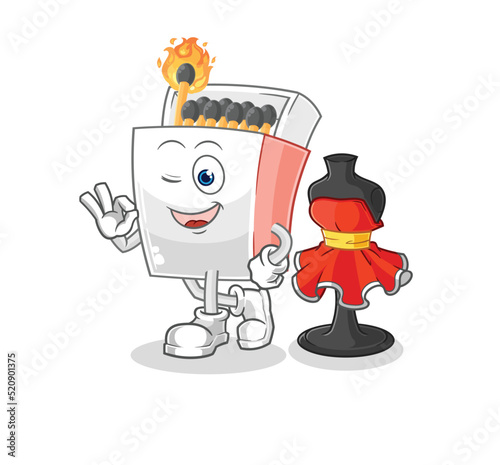 matchbox fashion designer vector. cartoon character