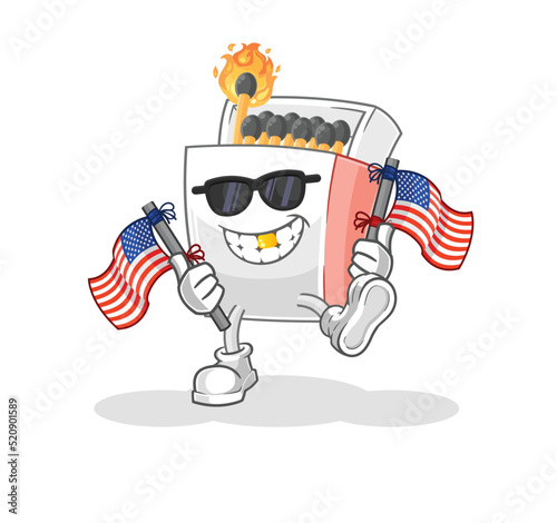 matchbox american youth cartoon mascot vector