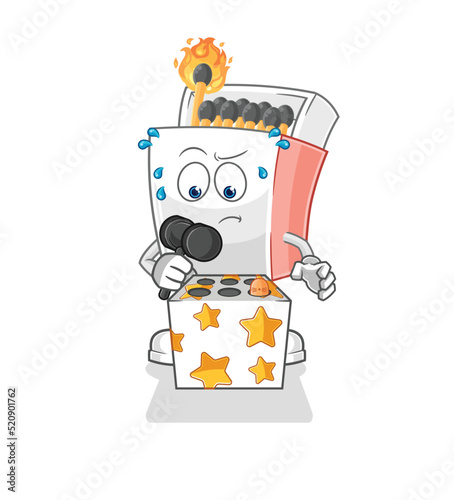 matchbox play whack a mole mascot. cartoon vector