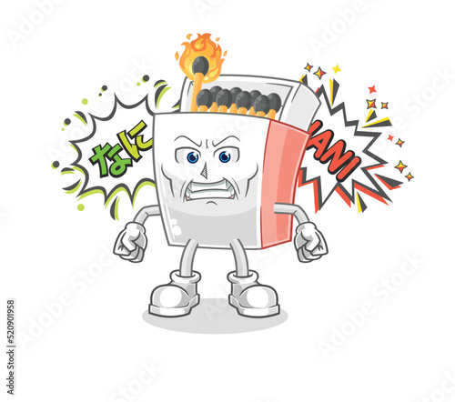 matchbox anime angry vector. cartoon character