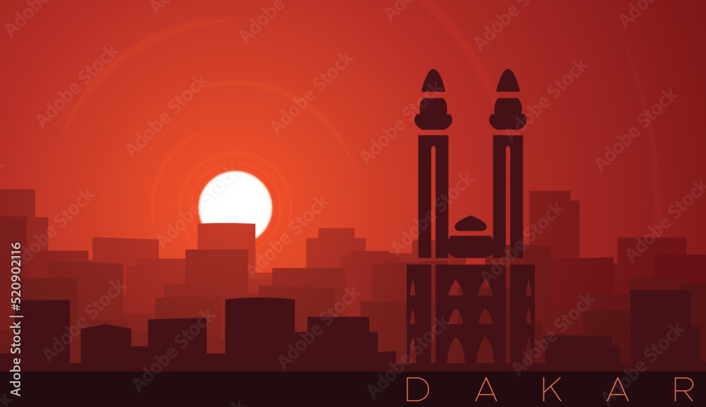 Dakar Low Sun Skyline Scene