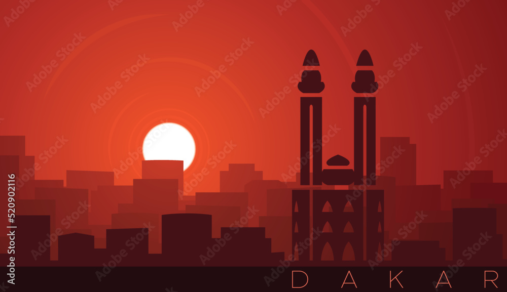 Naklejka premium Dakar Low Sun Skyline Scene