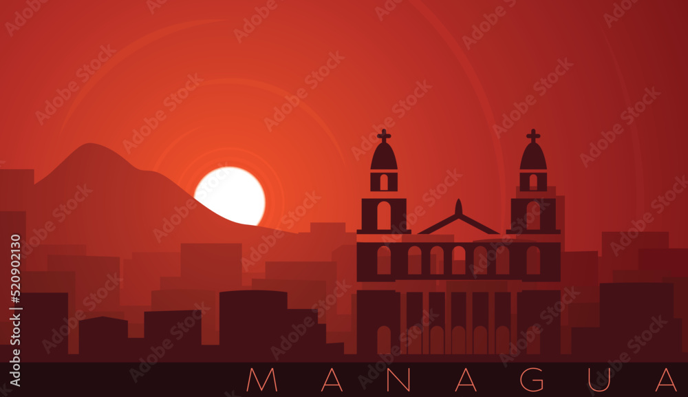 Managua Low Sun Skyline Scene