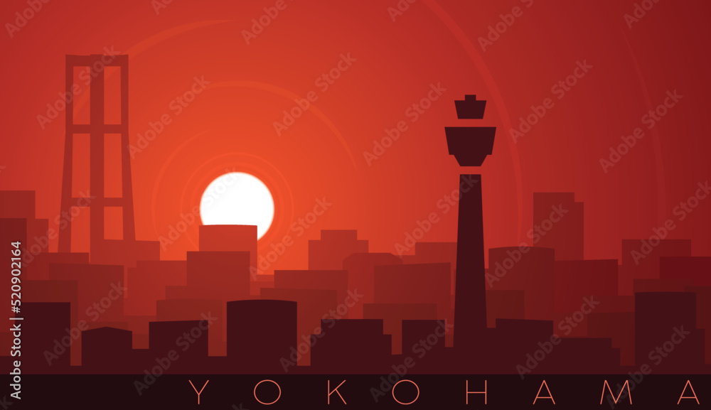 Yokohama Low Sun Skyline Scene