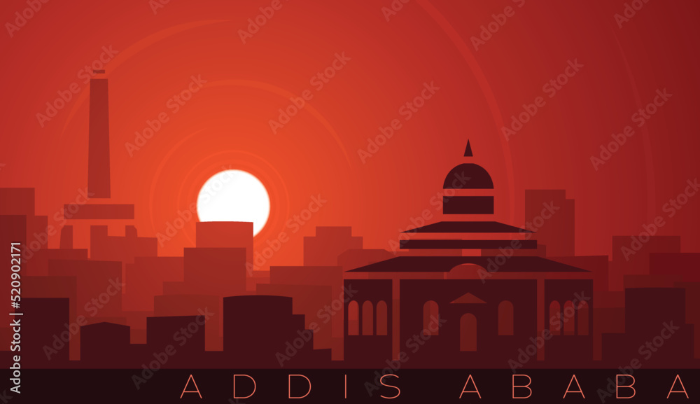 Addis Ababa Low Sun Skyline Scene