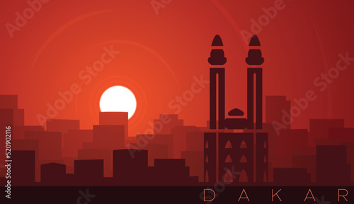 Dakar Low Sun Skyline Scene
