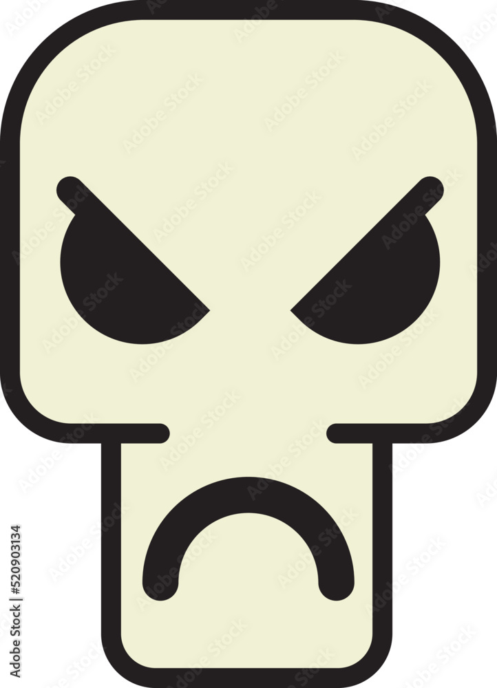 skull vector with angry eyes and mouth enraged and short-tempered skull vector with angry eyes and mouth enraged and short-tempered