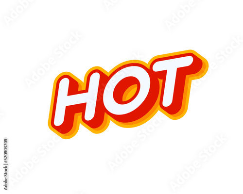 Hot weather lettering isolated on white colourful text effect design vector. Text or inscriptions in English. The modern and creative design has red, orange, yellow colors.