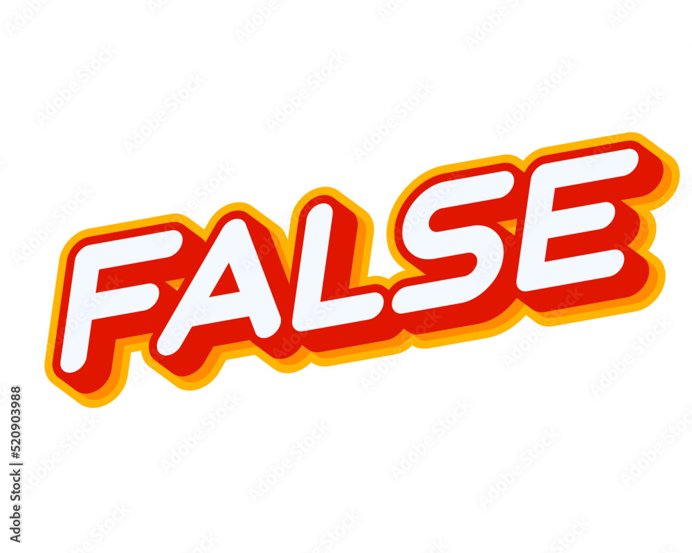 False phrase. Lose slogan lettering isolated on white colourful text ...