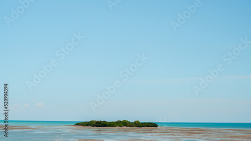 Remote tropical island surrounded by caribbean water in the Keys, Florida