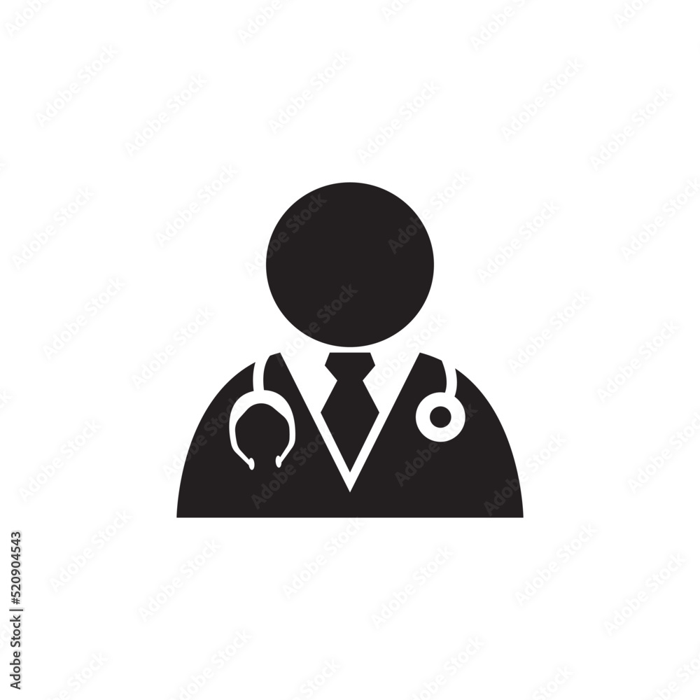 Doctor icon flat vector