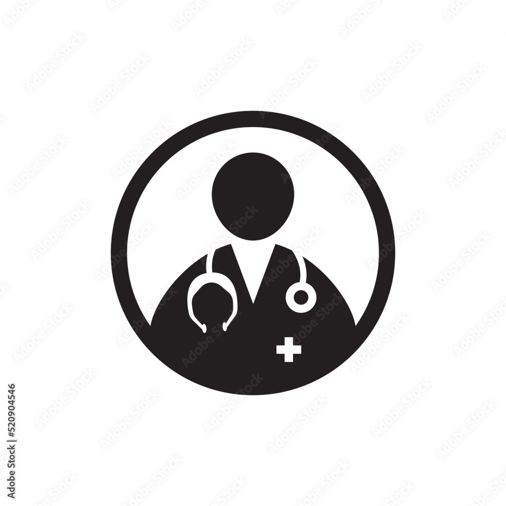 Doctor icon flat vector