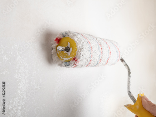 paint roller for painting walls, house renovation concept.