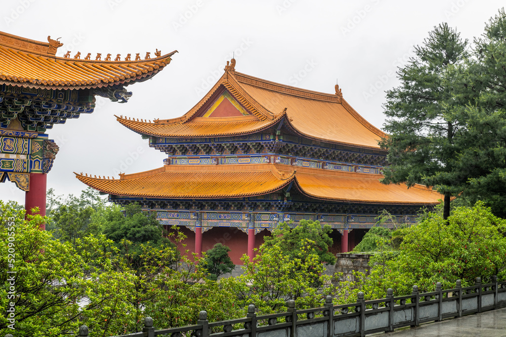 Chinses classical architecture of Chongsheng temple in dali city yunnan province, China.