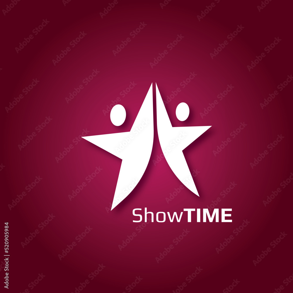 Obraz premium Victory logo design. Show time image. 