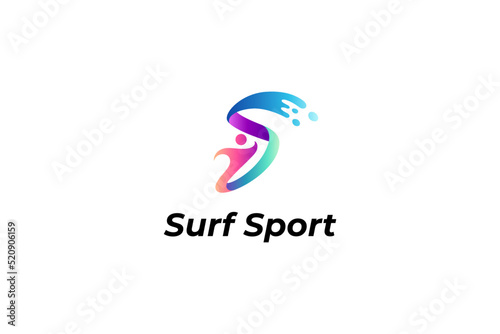 S letter for surf sport logo