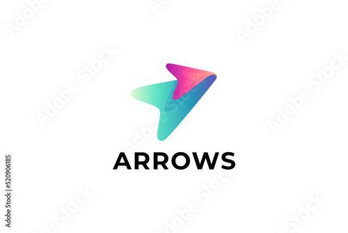 Double arrow business logo template