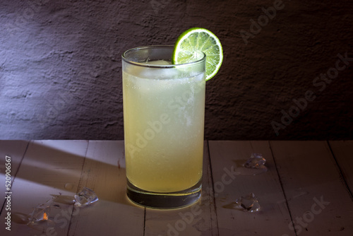 Chilcano, a traditional Peruvian long drink made with pisco, ginger ale and lime juice