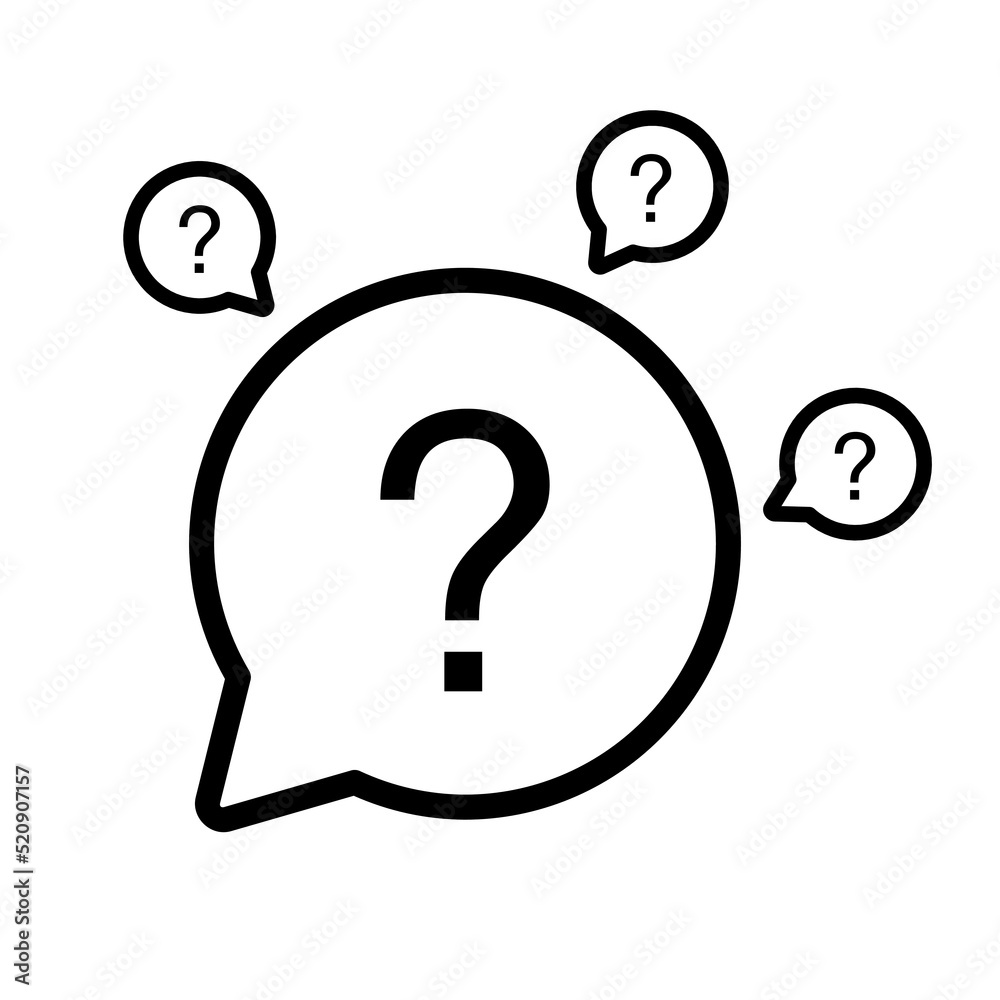 FAQ Vector Icon. FAQ illustration vector isolated in white background. Frequently asked question vector logo. Best used for mobile applications and web design.