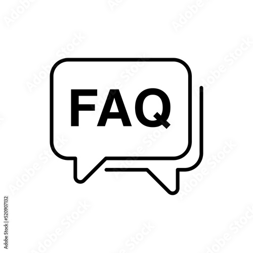 FAQ Vector Icon. FAQ illustration vector isolated in white background. Frequently asked question vector logo. Best used for mobile applications and web design.