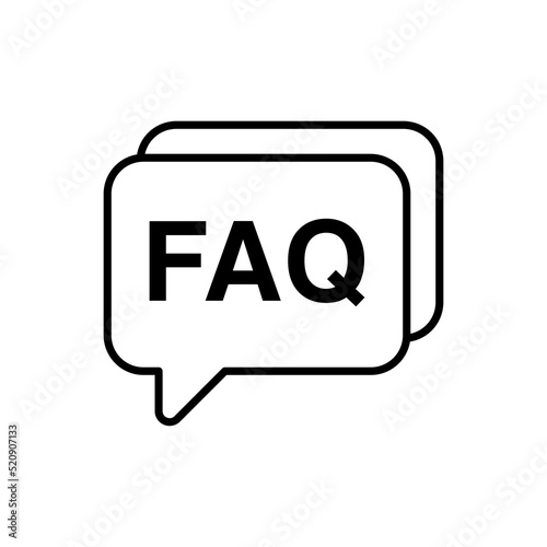 FAQ Icon Vector. Help Symbol. Clean and modern vector illustration for a website or mobile applications isolated in white background. Best used for frequently asked question icon.