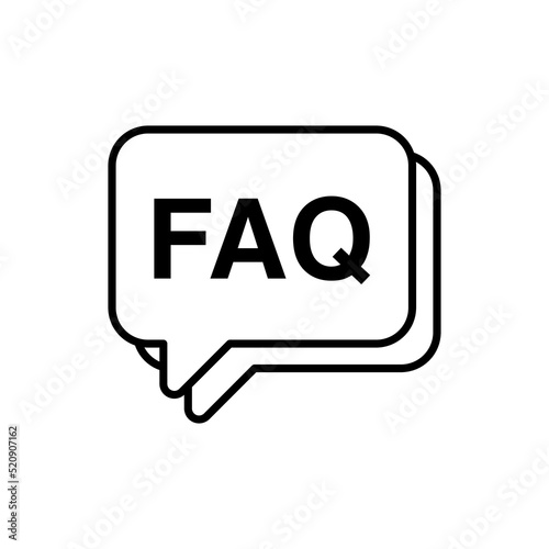 FAQ Icon Vector. Help Symbol. Clean and modern vector illustration for a website or mobile applications isolated in white background. Best used for frequently asked question icon.