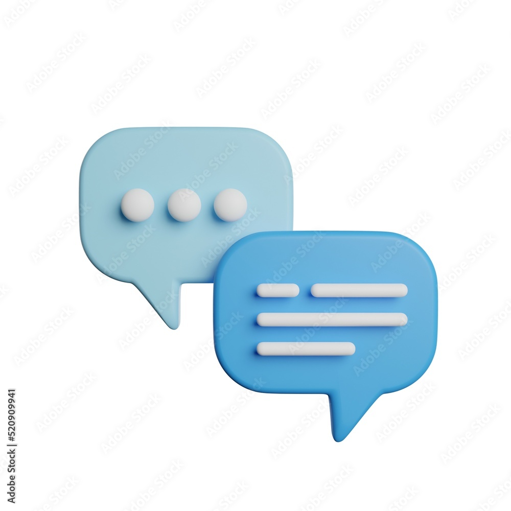 Chatting Buble Comment 3D Rendering Illustration Chatting Buble Comment 3D Rendering Illustration