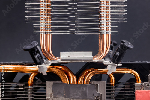 Copper radiator from the computer cooling system, copper pipes