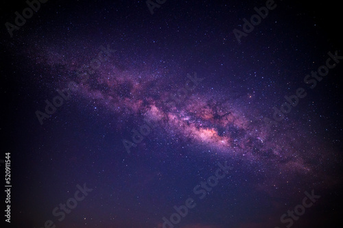 Fototapeta Naklejka Na Ścianę i Meble -  Starry night sky, milky way Purple night background.
