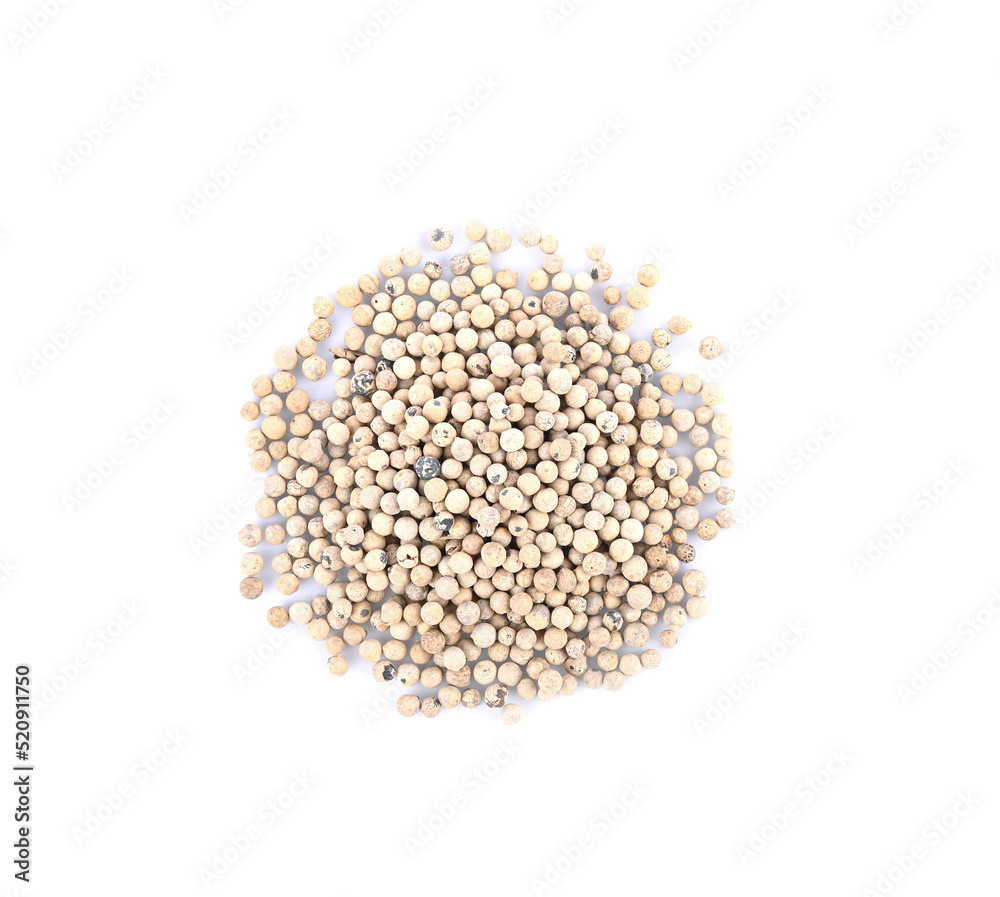 white pepper seed isolated on the white background white pepper seed isolated on the white background
