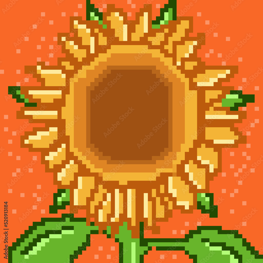 Obraz premium sunflower pixel art illustration 