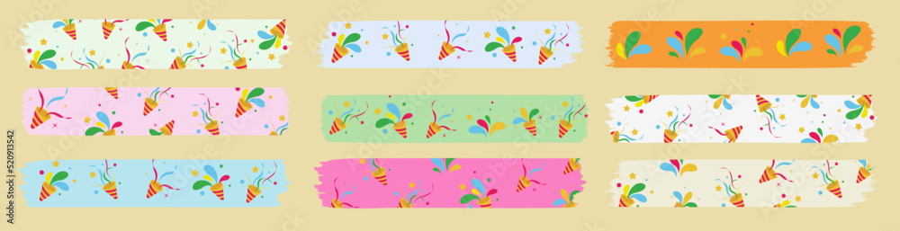 Festival christmas colorful Washi Tape illustration