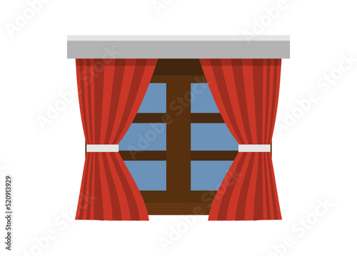 Window curtain. Simple flat illustration.