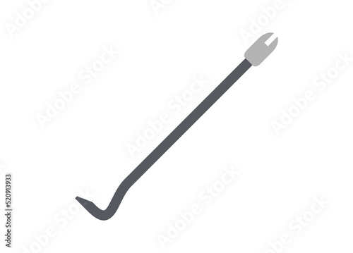 Iron crowbar. Simple flat illustration.