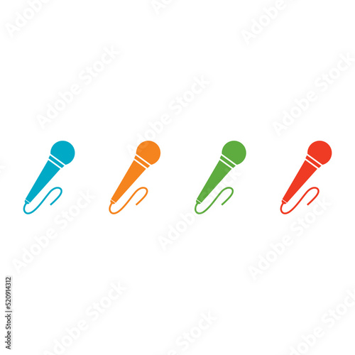 full color Microphone vector icon illustration