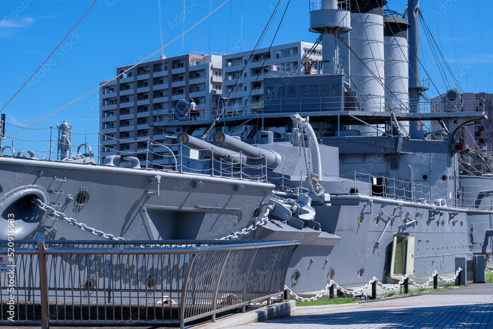 三笠公園に鎮座する戦艦