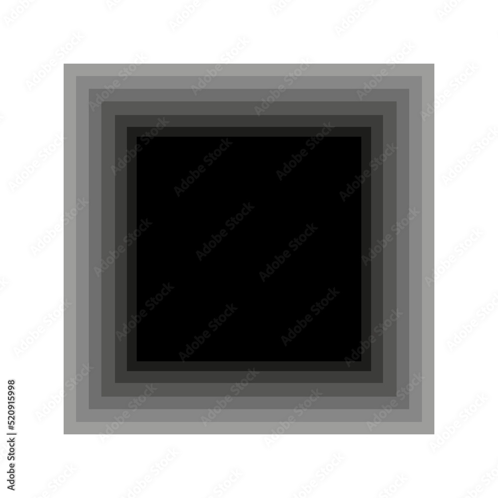 Black square perspective. Digital space. Vector illustration. Stock image.
