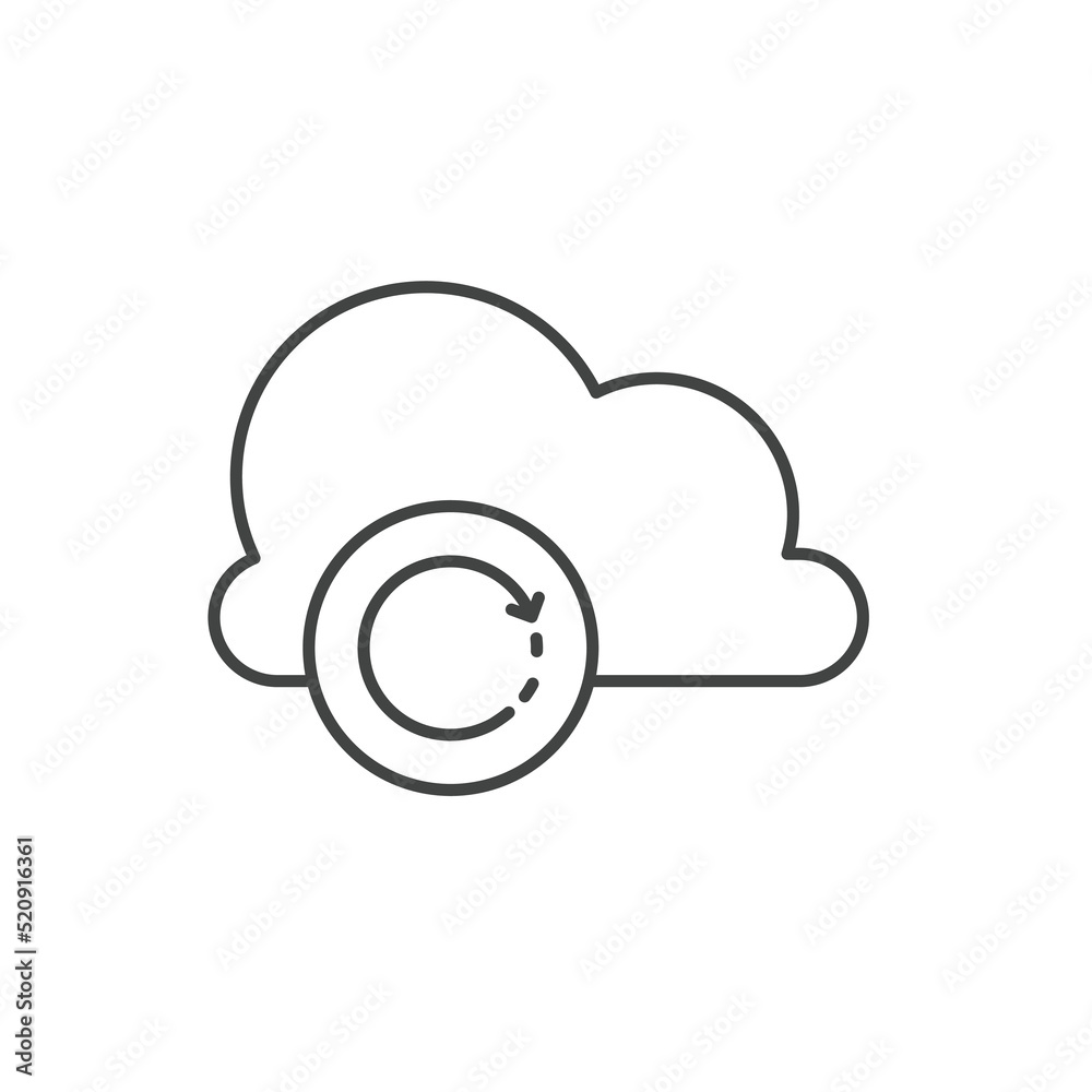 Cloud sync or cloud refresh icons symbol vector elements for infographic web Cloud sync or cloud refresh icons symbol vector elements for infographic web