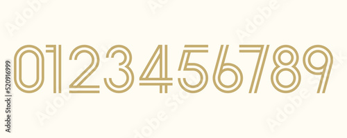 Numbers luxury gold color design 0 1 2 3 4 5 6 7 8 9 zero one two three four five six seven eight nine photo