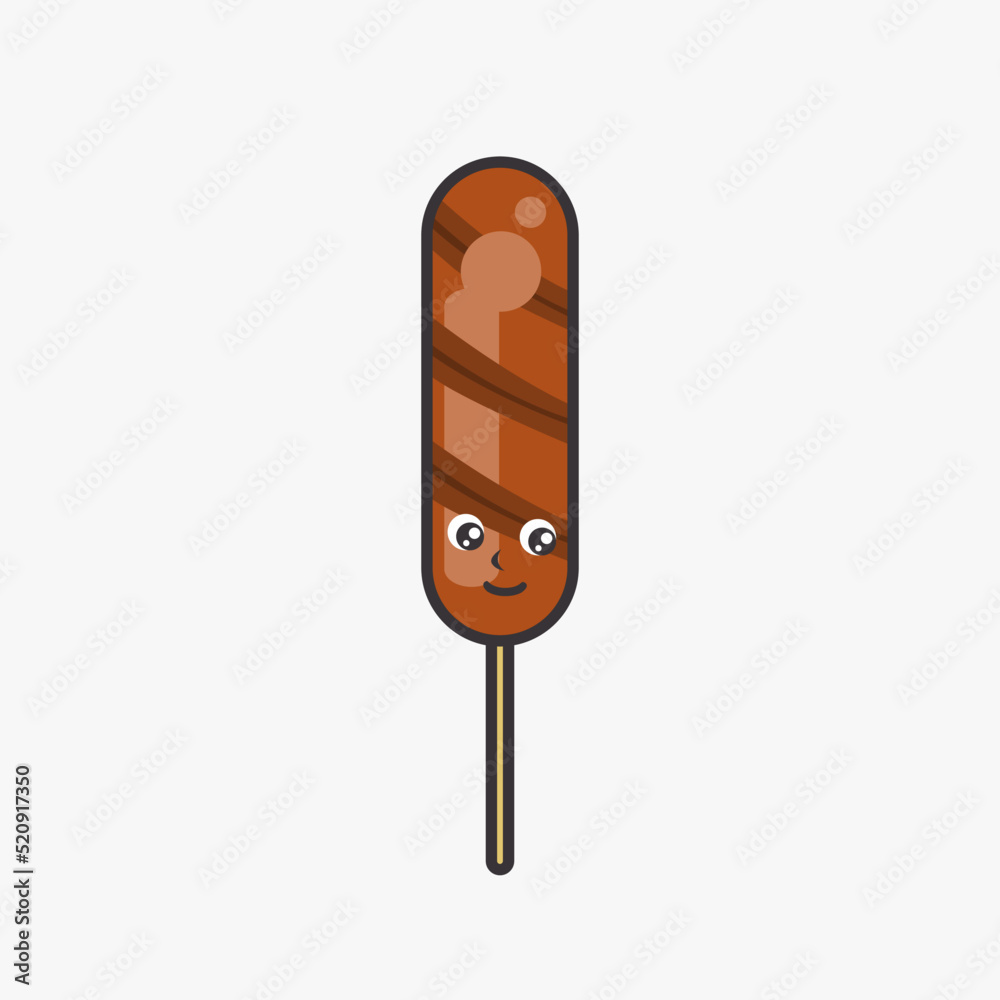 Illustration vector graphic of cute grilled sausage Illustration vector graphic of cute grilled sausage