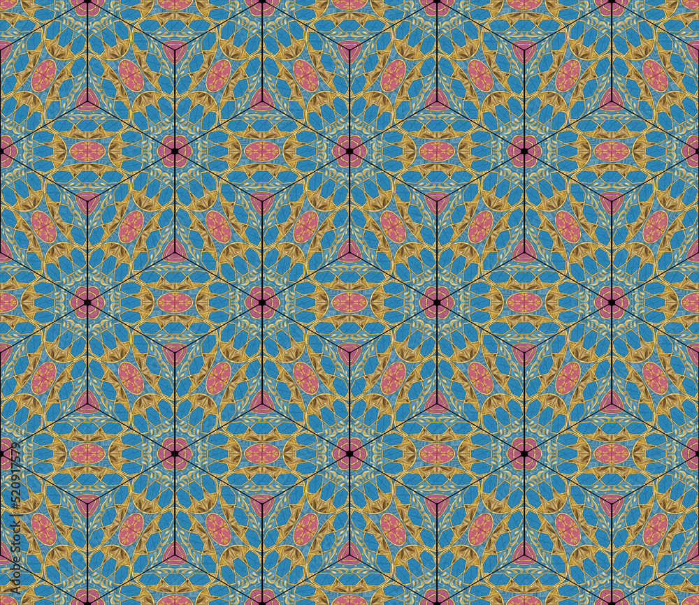 Seamless pattern with color geometric rhombus. Mosaic. 3D seamless pattern with cubes. Pattern in multicolor rhombuses. Wallpaper design. Seamless rhombuses for fabric, shirts, linens or textile.