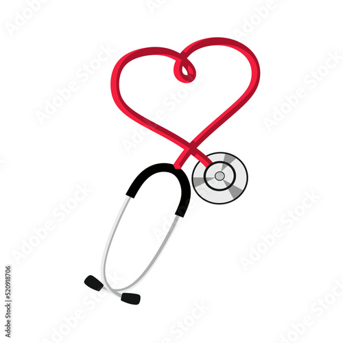 Stethoscope vector icon. Design realistic medicine stethoscope 