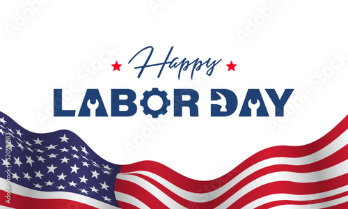 Happy Labor Day Background Design. Greeting Card, Banner, Poster. Vector Illustration.