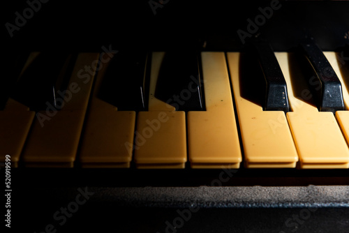 Closeup view of an electronic piano keyboard photo