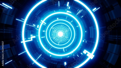 Blue Technology Pattern Data Light Tunnel