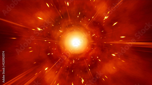 Exploding Abstract Red Space Energ