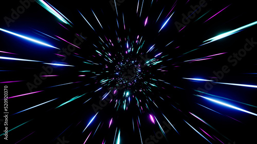 Shining neon particles Hyperspace Effect