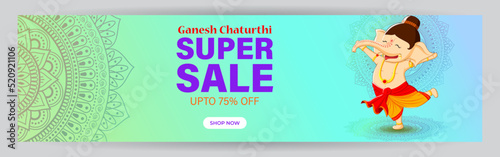 Indian festival Ganesh Chaturthi great sale, offer, discount banner-vector