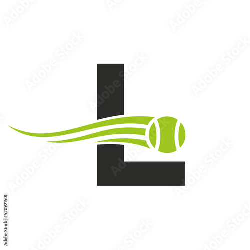 Letter L Tennis Club Logo Design Template. Tennis Sport Academy, Club Logo